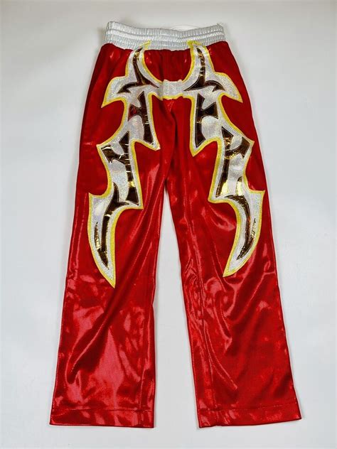 sin cara replica pants|Rare WWE SIN CARA Red Replica Youth Kids Medium Pants .